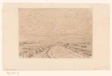 Chemin de campagne à travers un paysage avec collines à l