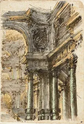 Fantaisie architecturale (recto); Détails architecturaux (verso)