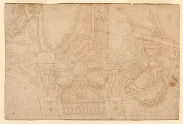 Dessin, plafond peint, milieu du XVIIIe siècle