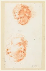 Dessin, études : Deux têtes d