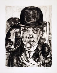 Autoportrait avec un chapeau melon
