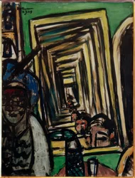Intérieur de café avec miroir de jeu
