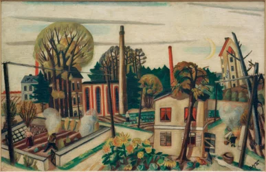 Paysage près de Francfort, avec usine