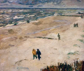 Gens après le travail à la mer (Sur la plage de Wangerooge)