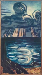 Mer avec grand nuage