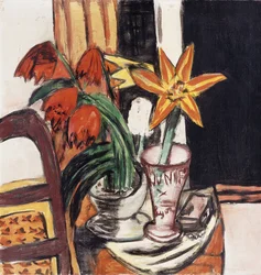 Tulipes rouges et lys de feu