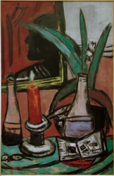 Autoportrait dans le grand miroir avec bougie