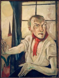 Autoportrait au foulard rouge