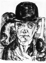 Autoportrait avec chapeau rigide