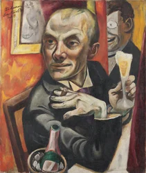 Autoportrait avec une coupe de champagne