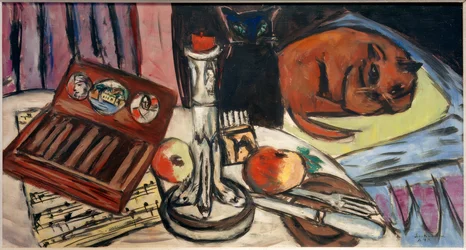 Nature morte avec chandelier en argent (Nature morte avec chats)