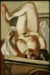 Nu féminin avec chien