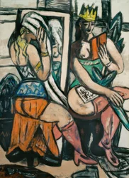 Deux actrices dans la loge