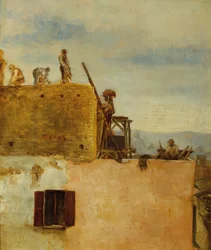 Travailleurs sur un chantier de construction