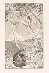 Ours et Elfe, planche I des Intermezzos, Opus IV, vers 1880