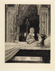 Mère et enfant (Mère morte) (De la mort, deuxième partie, opus XI, planche 9)