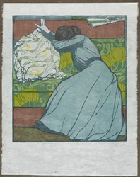 Le coussin Martha Kurzweil assise sur un divan, 1903