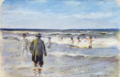 Baigneurs sur le Rivage