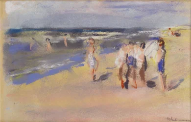 Plage, vers 1910