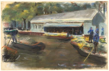 Marché aux légumes à Delft, 1907