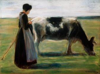 Fille avec vache, 19ème siècle