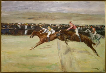 Course de chevaux dans les Cascine, près de Florence, Italie (peinture sur toile)