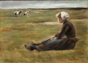 Dans le champ, vers 1890