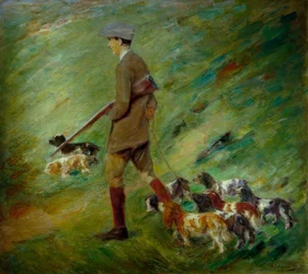 Chasseur dans les dunes – Entraîneur avec des chiens