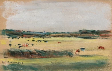 Paysage avec vaches au pâturage. 1908