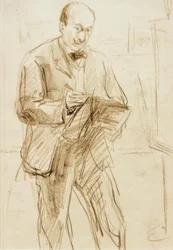 Max Liebermann, Autoportrait dessinant