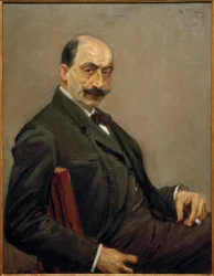 Autoportrait vers la droite avec cigarette dans la main gauche