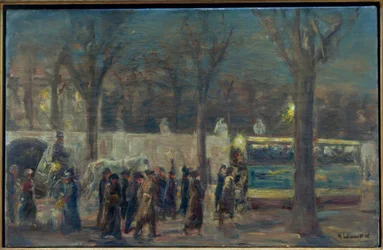 Scène de rue à la Porte de Brandebourg (soir à Brandebourg)