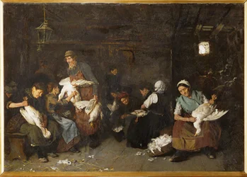 Femmes plumant des oies (haletant)