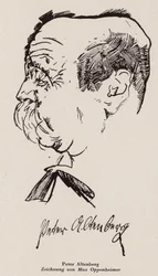 Peter Altenberg, écrivain et poète autrichien (lithographie)