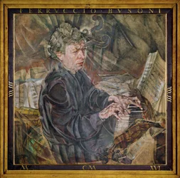 Pianiste et compositeur Ferruccio Busoni (peinture sur toile)