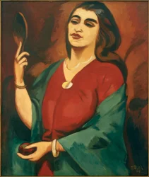 Portrait en rouge et vert