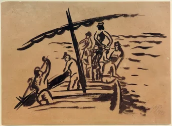 Pêcheur dans un bateau