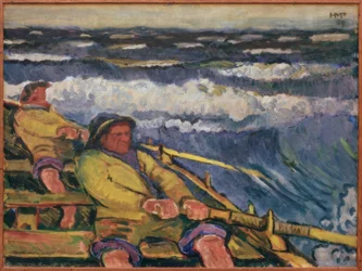 Pêcheur dans un bateau