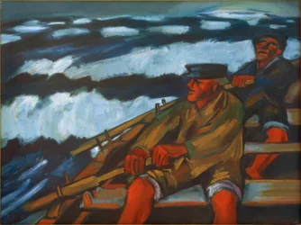 Pêcheur dans un bateau