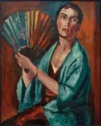 Femme avec éventail