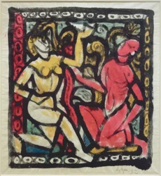Couple agenouillé