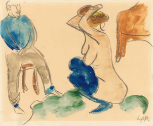 Peintre et modèle dans l