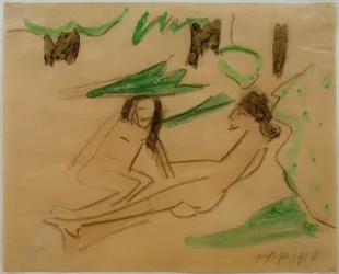 Sans titre (Nu accroupi et couché)