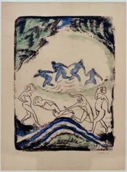 Danseurs et baigneurs au bord de l