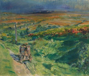 Paysage du Palatinat avec une cuve de vin
