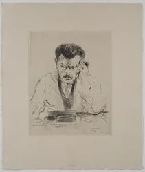 Autoportrait au cigare, eau-forte