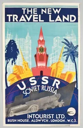 Affiche publicitaire pour les voyages en Russie soviétique avec l