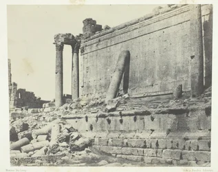 Baalbeck Héliopolis, Temple de Jupiter, Façade Orientale, Syrie, 1849-51, imprimé en 1852