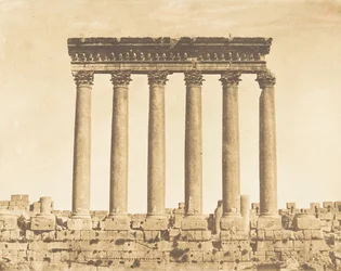 Colonnade du Temple du Soleil, à Baalbek Héliopolis, 15 septembre 1850