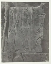 Gournah, Sculptures du Trône des Colosses, Thèbes, 1849-51, imprimé en 1852